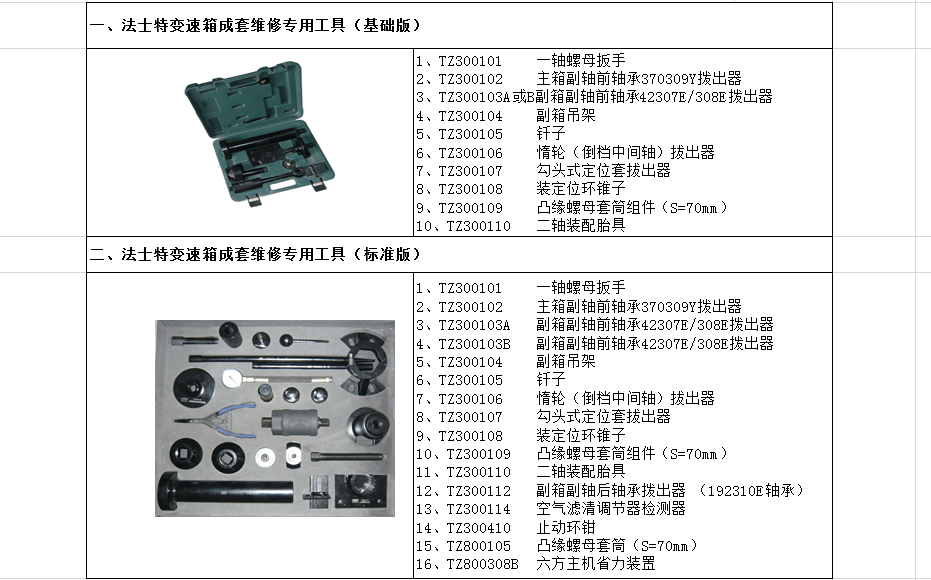 法士特变速箱维修专用工具